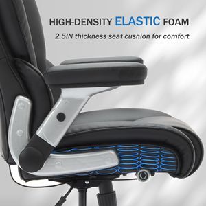 Sedia da Ufficio Direzionale Grande e Alta, Capacità 227 kg, Supporto Lombare Regolabile con Braccioli Ribaltabili, Seduta Più Larga - Product Image 3