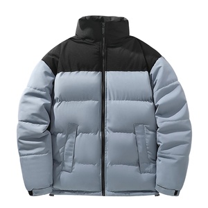 Men's Designer Quilted Puffer <b>Jacket</b> for Winter Custom Green Polyester <b>Waterproof</b> Bubble <b>Padded</b> Stand Coat Thin Thickness for - Product Image 6