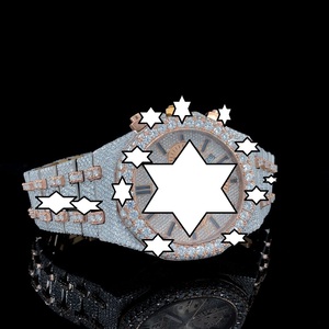 <b>Automatic</b> Luxury Sport Stainless Steel <b>Chronograph</b> Watch Fully Moissanite Bracelet Three Hip Hop Moisssanite Watch - Product Image 3