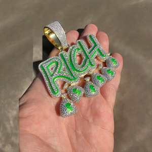 จี้เพชรโมอิสซาไนต์แบบกำหนดเอง สไตล์ฮิปฮอป VVS ประดับเพชรเต็มตัว  จี้ตัวอักษรเงินแท้ 925  จี้เพชรโมอิสซาไนต์สั่งทำ - Product Image 1