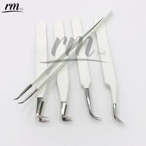 Pince à épiler pour cils en acier inoxydable, avec Logo personnalisé, produit de luxe blanc avec couleur argent, bon marché, vente en gros - Product Image 3