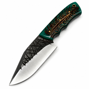 Burraq Custom Handmade High Quality 9-inch Carbon Steel <b>Clip</b> Point Industrial/DIY Grade Skinner Knife Micarta Handle Leather - Product Image 2
