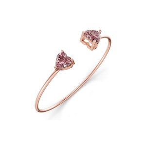 กำไลข้อมือทองคำขาว 14 กะรัต รุ่น Amoura Heart Flexi ประดับเพชร Vivid Pink Lab Diamond (1 กะรัต) ทูวี. กำไลข้อมือเพชรแบบเปิดสไตล์แฟชั่น - Product Image 6