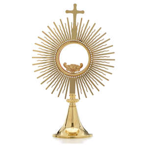 Monstranza de Latón Duradera, Tradicional, para Adoración, Monstranza Católica para Oración, Decoración de Capilla, Altar y Santuario - Product Image 6