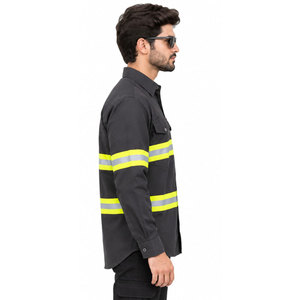 Camiseta Polo de Seguridad Reflectante de Alta Visibilidad, Camisetas Polo de Trabajo de Alta Visibilidad para Hombre en Venta al por Mayor con Rayas Amarillas - Product Image 5