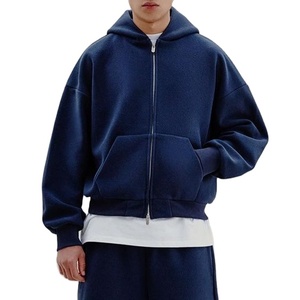 Sudadera con capucha unisex extragrande de poliéster/algodón de 300 GSM, de tejido de punto polar, con hombros caídos y corte holgado, personalizable con cremallera para hombre - Product Image 1