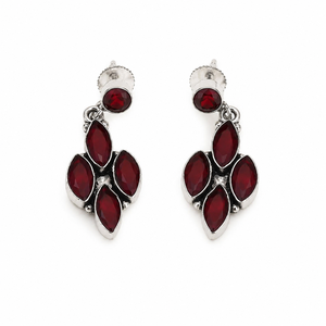 Boucles d'oreilles pendantes en argent oxydé avec zircon et perle d'imitation, serties en clos, pour femmes, fournisseur en gros, garantie commerciale - Product Image 1