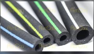 Black Flexible <b>Rubber</b> Hose With Green Stripe Oil Resistant Nitrile Cover Water Supply Transfer Tube - Product Image 3