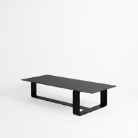 Table basse rectangulaire moderne en acier inoxydable noir, durable et minimaliste, meubles de salon de luxe