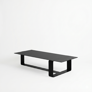 Mesa de Centro Minimalista de Metal Negro, Mesa de Salón Moderna de Hierro, Mesa de Té Rectangular de Lujo - Product Image 1