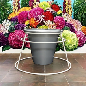 Lightweight Metal Flower Stand Drainage Hole <b>White</b> Colors Elegant Holder for Events Grand Openings Shops - Product Image 1