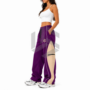 Custom Women's Winter Flat Front Loose Fit Fleece Cargo Sweatpants with Zip Pockets | Premium Streetwear Manufacturer - Product Image 6
