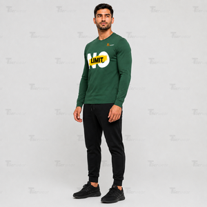 T-shirts à manches longues en coton premium pour hommes, col rond, coupe classique, respirants, écologiques, séchage rapide - Product Image 3