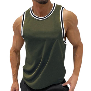 New <b>Men's</b> Knitted Breathable Anti-Pilling Quick Dry Crew Neck Polyester/Cotton Fashion Wear Running Sports Casual Tank Top - Product Image 1
