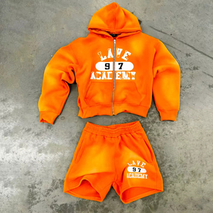 Conjunto de 2 Piezas de Sudadera con Capucha y Pantalones Cortos para Hombre, Estampado, de Invierno, Ligero, Transpirable, 100% Algodón de Alta Calidad - Product Image 6