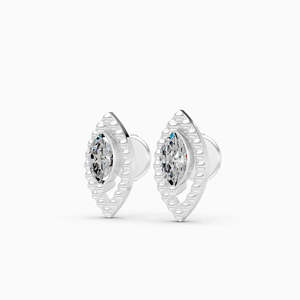 Boucles d'oreilles pendantes en moissanite plaqué or rose, design floral, taille poire, sertissage griffe, bijoux de luxe pour femme, pour mariage - Product Image 1
