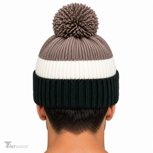 High Quality Custom Knitted Hats Chenille Jacquard Weave <b>Beanies</b> <b>with</b> <b>Pom</b>-poms Colorful Striped Thermal Winter Hats for unisex - Product Image 4