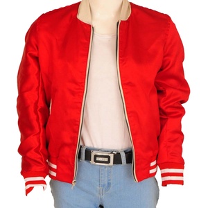 Women Custom Made Sports 2026 Design Red Satin Pink <b>Zip</b>-<b>up</b> Party Waterproof Reversible Classic Vintage Bomber <b>Jacket</b> - Product Image 1