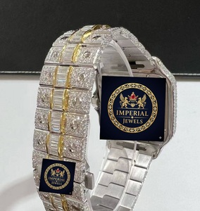 <b>18k</b> Rose <b>Gold</b> Plated Stainless Steel Moissanite Automatic Mechanical <b>Watch</b> Unisex Luxury Hip Hop Iced Out VVS1 - Product Image 2