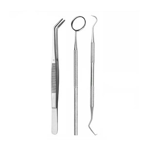 Kit dentaire manuel réutilisable avec outils en acier inoxydable poli, sonde fine et miroir – Léger et écologique pour les soins bucco-dentaires quotidiens - Product Image 1
