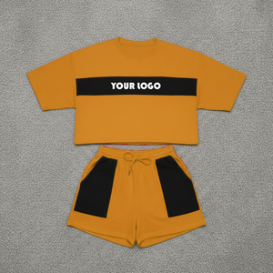 Custom 360g High Quality Heavyweight Oversized T Shirt and Shorts <b>Set</b> Pick Oversized Vintage Washed t Shirt and Shorts <b>Set</b> - Product Image 4