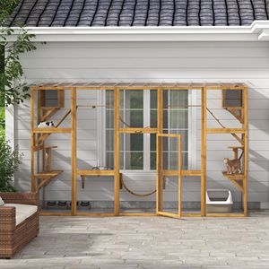 Yellow Catio <b>Cat</b> Window <b>Box</b> with Shelves Outdoor Enclosure for Multiple <b>Cats</b> Pet Cage - Product Image 2