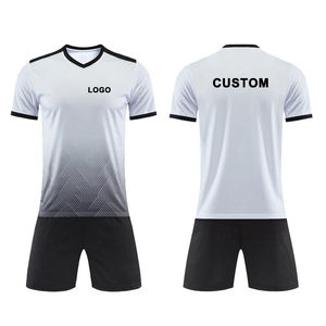 Ensembles d'uniformes de football pour hommes adultes avec logo personnalisé imprimé, 100% polyester respirant en maille, manches courtes, taille plus, antibactérien - Product Image 3