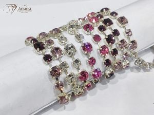 Cadena de Cristal con Pedrería ARIANA Premium en Oro Rosa, Negro, Rosa, Blanco y Morado para Prendas, Zapatos, Bolsos y Manualidades - Product Image 4