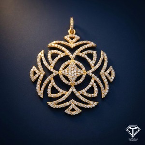 Colgante de Flor de Plata 925 Chapado en Oro Sólido de 18K, Lujoso y Brillante, con Microincrustaciones de Diamantes de Corte Brillante, Unisex, para Uso Diario, 6g - Product Image 4