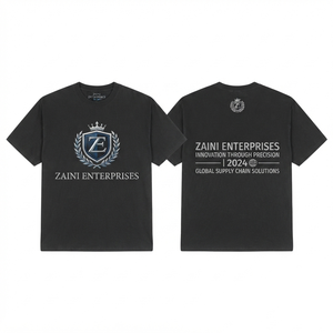 T-shirt Homme Premium 270 GSM 100% Coton Jersey Noir Impression Personnalisée Sérigraphie DTF DTG Broderie Logo Coupe Classique Anti-Plis - Product Image 1