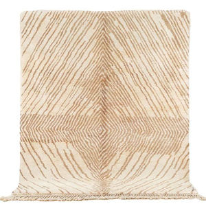 Tapis marocain en laine nouée à la main à motifs abstraits pour le salon - Product Image 1