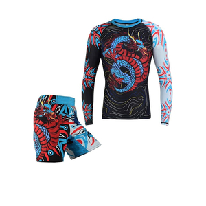 Ensemble Rash Guard et Short de Compression Personnalisé Beat pour Hommes – Tenue de Combat MMA Jiu Jitsu Bj – Modèle Lundin Imprimé sur Mesure - Product Image 1