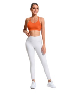 Soutien-gorge de sport élégant en maille triangulaire pour femme, décolleté plongeant, vêtement d'exercice athleisure, crop top, marque privée - Product Image 5