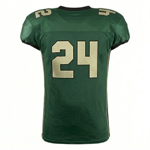 Ensemble de maillots de football américain personnalisés pour hommes, col en V, manches courtes, maille verte et or, numéro 24, uniformes respirants - Product Image 4