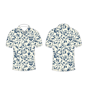 เสื้อโปโลผู้ชายลายดอกไม้สีฟ้าขาวสไตล์วินเทจแขนสั้นเสื้อกอล์ฟฤดูร้อนแบบลำลอง - Product Image 3
