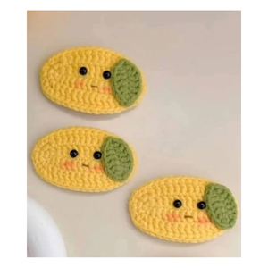 Barrettes à cheveux en tricot faites à la main, design floral, couleurs assorties, pour enfants, 10 cm - Product Image 1