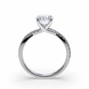 แหวนหมั้นทรงวงรีและทรงกลม Infinity ประดับเพชรเพาะเลี้ยง 0.75 กะรัต ตัวเรือนทอง 18K และแพลตตินัม - Product Image 2