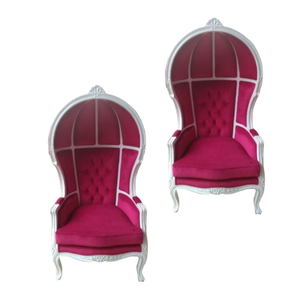 Chaise de trône de reine chaises de trône en bois avec l'auvent hôtel de luxe et chaises de mariage à vendre - Product Image 3