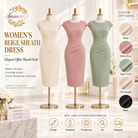 Robe longue pour le bureau des femmes, tenue de travail formelle ajustée