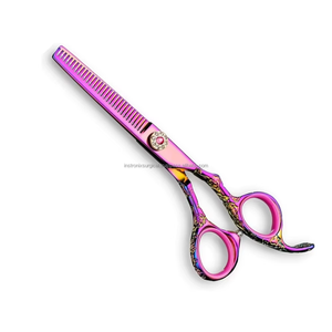 Ciseaux à effiler les cheveux en titane, ciseaux de barbier en acier inoxydable avec repose-doigts fixe pour salon, vente en gros OEM ODM - Product Image 6
