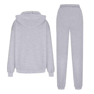 Conjunto Deportivo de Primera Calidad para Mujer, Ecológico, Transpirable, de Color Sólido, con Sudadera Larga y Pantalones Anchos de Felpa, Elegante - Product Image 3