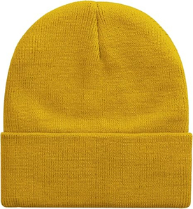 Bonnet en tricot côtelé imperméable blanc et rose vif, chaud, à revers, doux, extensible, décontracté, pour l'extérieur et les températures froides - Product Image 5