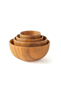 Bol en bois naturel personnalisé en gros avec logo, ustensiles de cuisine durables, saladier en bois pour hôtels et restaurants, bol de service en bois - Product Image 6