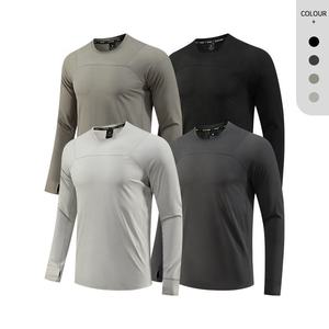 T-shirts à manches longues 100 % coton pour hommes, personnalisables par sublimation, t-shirt uni épais pour hommes - Product Image 1