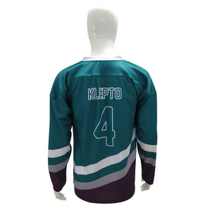 Maillot de hockey sur glace personnalisé respirant de haute qualité – Vente en gros, design tendance, créez votre propre logo, OEM, polyester/coton, col en V - Product Image 2