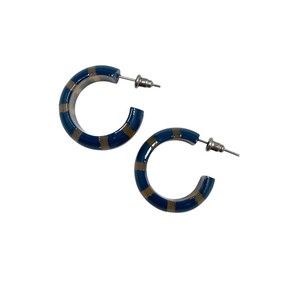 Pendientes de Aro con Diseño Geométrico de Cruz, Lindos, para Niños, con Rayas Doradas y Marrones, Joyería de Moda - Product Image 5