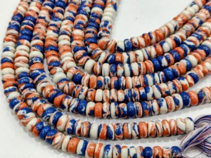 Perles en pierre d'agate Fordite multicolores, lisses, en forme de rondelle, pour la création de bijoux, brin de 8 pouces - Product Image 4