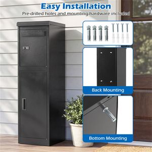 Boîte aux lettres en acier galvanisé à double compartiment avec serrure à code et à clé pour la livraison de colis à usage extérieur - Product Image 6