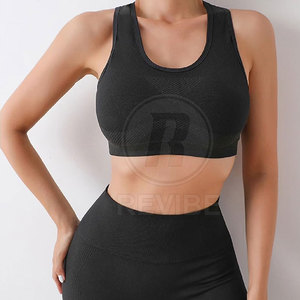 Comfortable High Quality Solid Front Logo Yoga Short Sets Breathable Elastic Waist 2-Piece Summer Collection - Product Image 3
