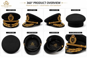 Casquette à visière 100% laine avec patch métallique, broderie 3D verte personnalisée, durable, faite à la main en Inde - Product Image 2
